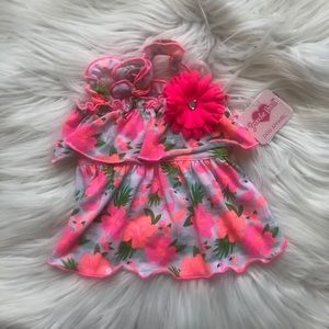 Bright Tropical Flamingo Dog Dress